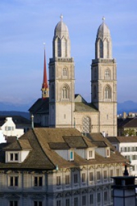Swiss-Grossmuenster cathedral in Zuerich